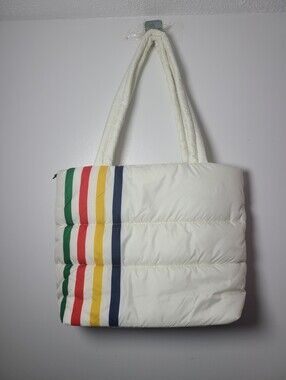 Hudson's Bay Company Stripes White Quilted Tote Bag